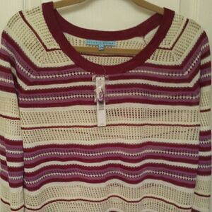 Antonio Melani Cream and Wine Sweater